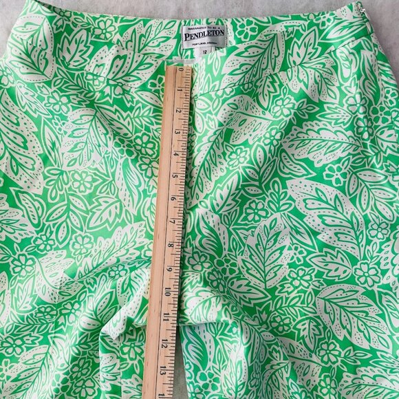 Pendleton Womens Green Silk Blend Tropical Lined Capri ‘Shangri-la’ Pants12 - Picture 9 of 11